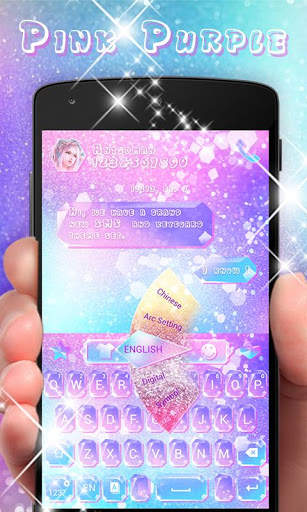 Pink Purple GO Keyboard Theme screenshot 1