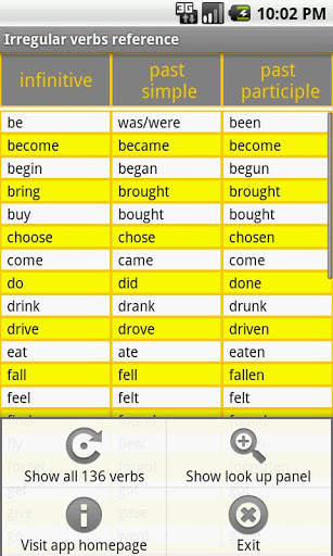 English Irregular Verbs скриншот 3