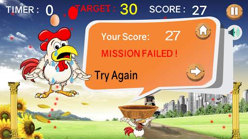 Invaders Chicken Eggs: Egg Catcher free game screenshot 1