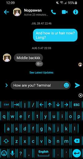 Keyboard Theme Neon Blue screenshot 5