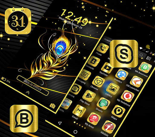 Gold Feather Launcher Theme screenshot 5