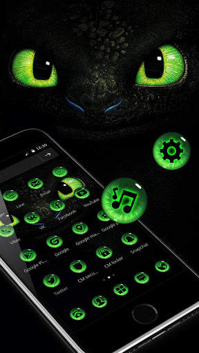 Green Dragon Eyes Theme 3 تصوير الشاشة