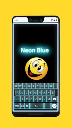 Theme Black Neon Blue Cheetah Keyboard screenshot 1