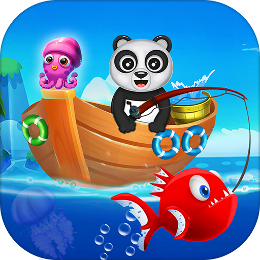 Счастливый рыбак Panda конечной Рыбная ловля мания иконка