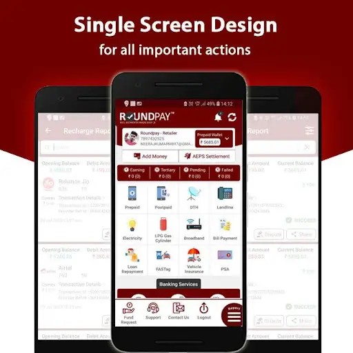 Roundpay - Recharge AEPS mATM Money Transfer BBPS screenshot 1