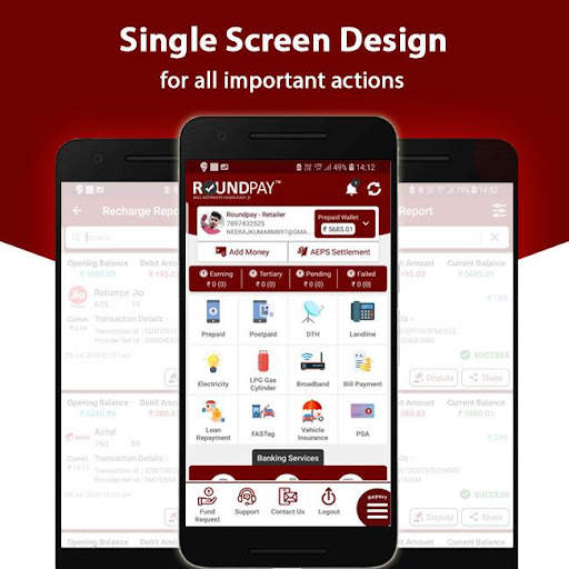 Roundpay - Recharge AEPS mATM Money Transfer BBPS screenshot 1