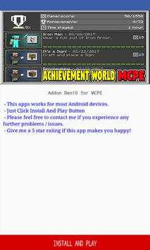 Achievement World For Minecraft Pocket Edition स्क्रीनशॉट 1