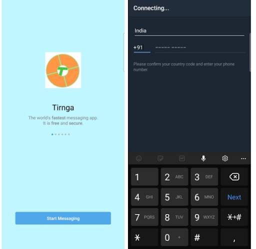 Tirnga Telegram messenger (INDIA) screenshot 1