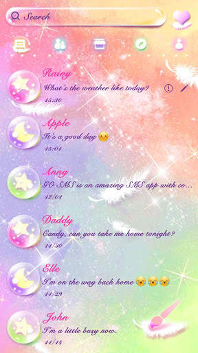 GO SMS PRO PASTEL STAR THEME screenshot 2