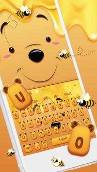 Cute Honey Bear Keyboard Theme screenshot 1