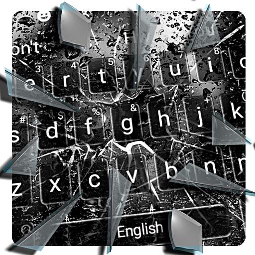 Black Broken Glass Rain Keyboard 10001008