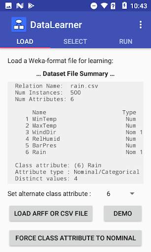 DataLearner - Data Mining Software for Android screenshot 2