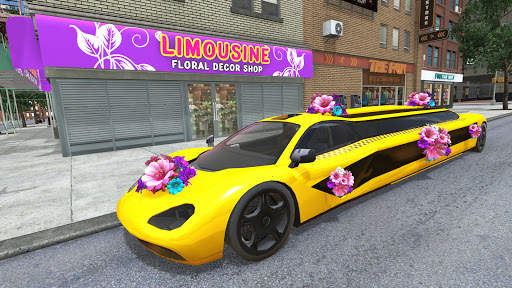 Luxury Wedding Limousine Taxi: 3D Car Driving 2021 screenshot 2