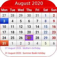 UK Calendar 2020 on 9Apps