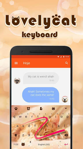 Lovely Cute Cat Emoji Keyboard Theme For Facemoji screenshot 4