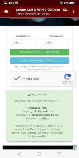 SSH/VPN Account Creator screenshot 4