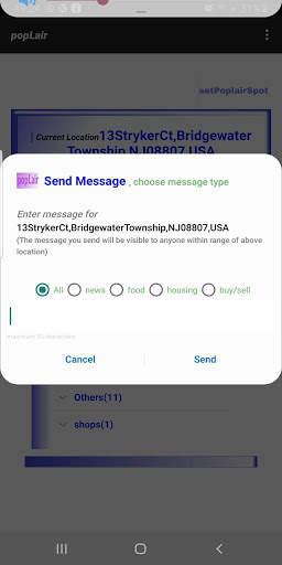 popLair [location based Messenger and News app] screenshot 8