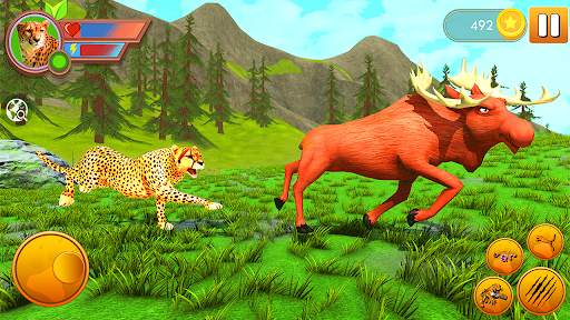 Wild Cheetah Family Simulator Cheetah Animal Games screenshot 2
