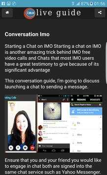 Guide for free call video IMO screenshot 2