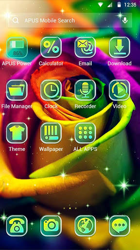 Colorful Rose APUS Launcher theme screenshot 2