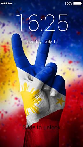 Philippines Flag Lock Screen 1 تصوير الشاشة