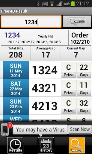 Free SG 4D Result screenshot 3