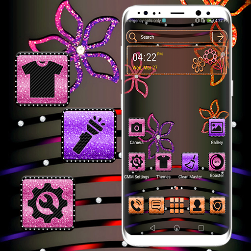 Glitter Flower Launcher Theme أيقونة