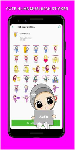 Cute Modish Hijab Muslimah Sticker For WhatsApp screenshot 2