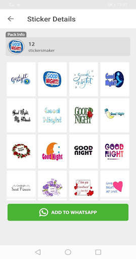 Good Night Sticker For Whatsapp & Stickers Maker screenshot 3