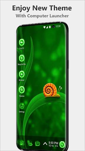 Green 3D Theme For Computer Launcher screenshot 1