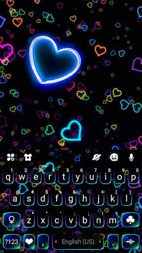 Neon Hearts कीबोर्ड थीम स्क्रीनशॉट 5