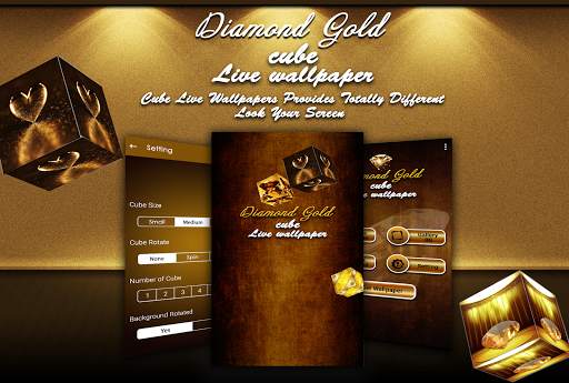 Diamond Gold Cube Live Wallpaper - Live Wallpaper screenshot 1