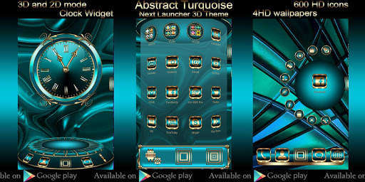 Abstract Turquoise Go Launcher theme screenshot 6