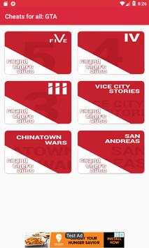 Cheats for all: GTA screenshot 1