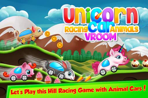 Unicorn Racing Cars Animals Vroom screenshot 1