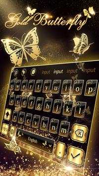 Gold Butterflies Keyboard Theme screenshot 2