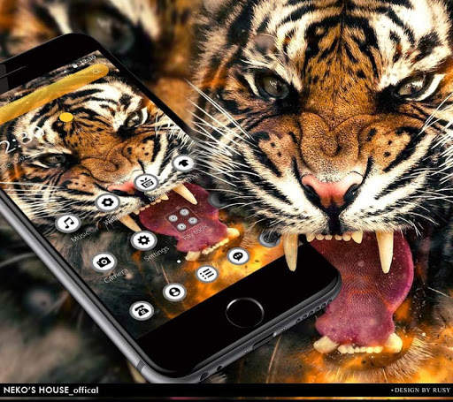 Flaming Fire Roar Tiger Theme screenshot 1