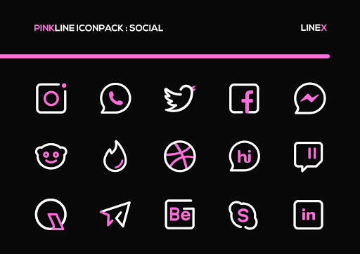 PinkLine Icon Pack : LineX Pink Edition screenshot 5