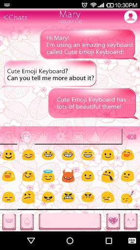 Retro Pink Emoji Keyboard Skin screenshot 2