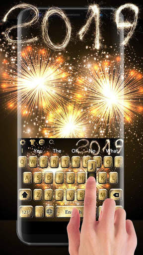 New Year Fireworks Gold 2019 Keyboard Theme screenshot 2
