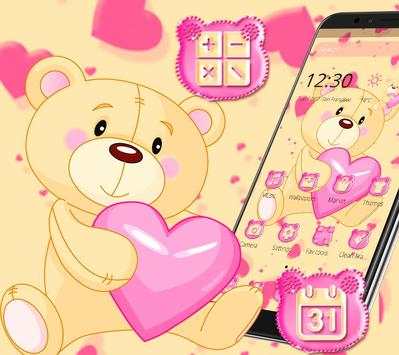 Cute Teddy Love Launcher Theme 💗 1 تصوير الشاشة