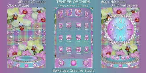 Tender Orchids 3D Next Launcher theme screenshot 1