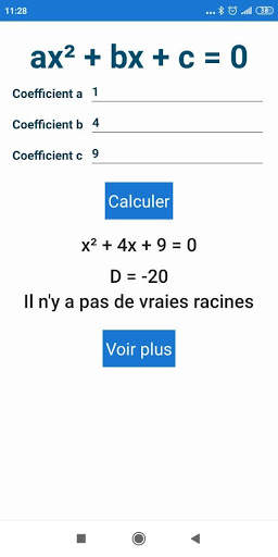 Équation quadratique solveur screenshot 5