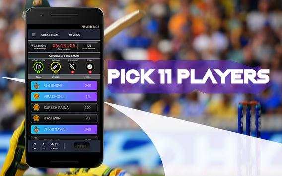 SCORE CRICKET 11 🏏 - FANTASY CRICKET SELECTOR screenshot 1