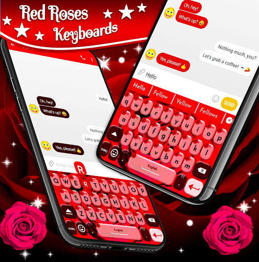 Red Rose Keyboard 🌹 Emoji Keyboard Themes स्क्रीनशॉट 5