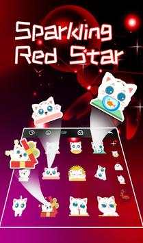Live 3D Sparkling Red Star Keyboard Theme screenshot 4