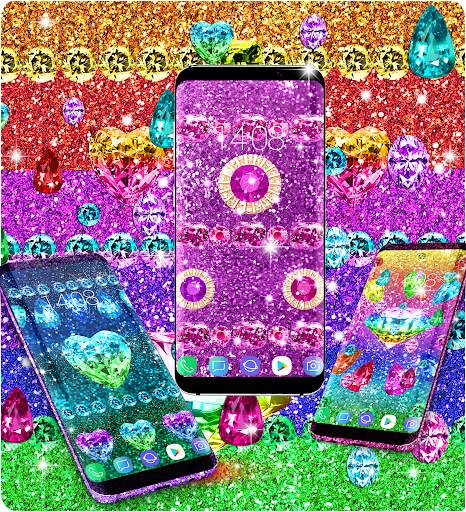 Colorful diamonds and gems live wallpaper screenshot 2