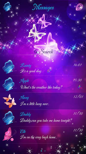 GO SMS BUTTERFLY DANCE THEME screenshot 3