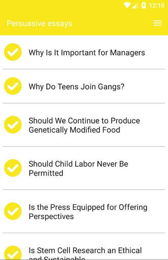 Persuasive essays screenshot 2
