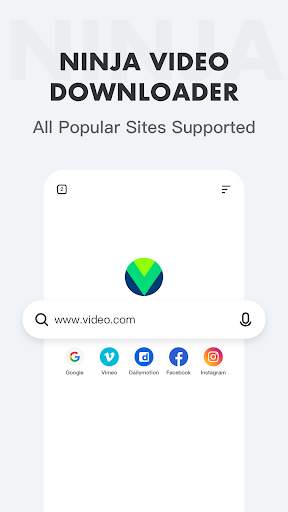 Ninja Browser: Fast free Video downloader browser screenshot 1